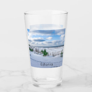 Verre Côte de la mer Baltique recouverte de neige en hiv
