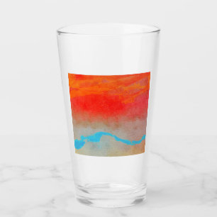 Verre Coucher de soleil sur l'océan Abstrait