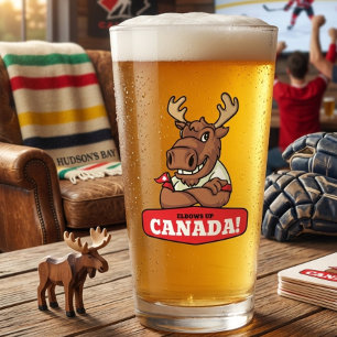 Verre Coudes en l'air Canada! Drôle de moose tenant une
