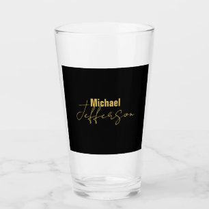 Verre Couleur or noir élégant nom moderne minimaliste