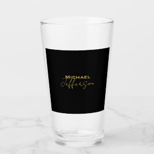 Verre Couleur or noir élégant nom moderne minimaliste