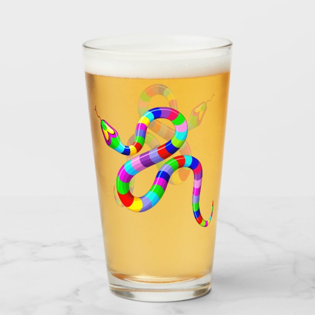 Verre Couleurs arc-en-ciel psychédéliques serpent (Devant (rempli))