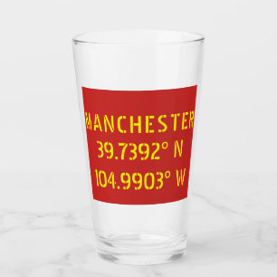 Verre Couleurs de Manchester FC Latitude Longitude