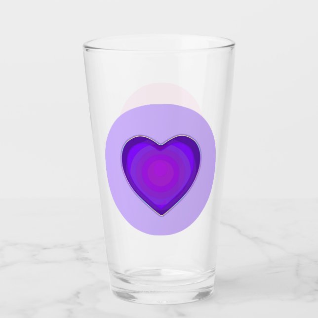 Verre Couleurs pastel & coeurs violets battre (Devant)