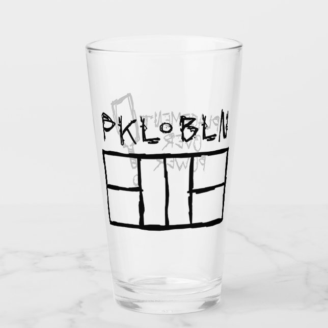 Verre Coupe Pickleball Court Pint Glass (Devant)