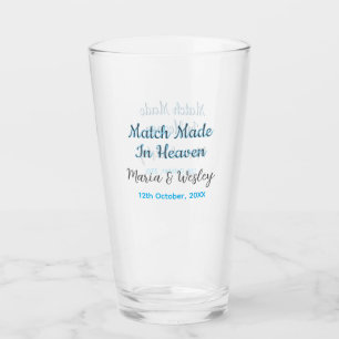 Verre Couple fait pour le ciel nom de couple bleu noir d