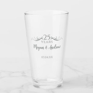 Verre Couples Noms Moderne 25ème anniversaire Mariage Ca