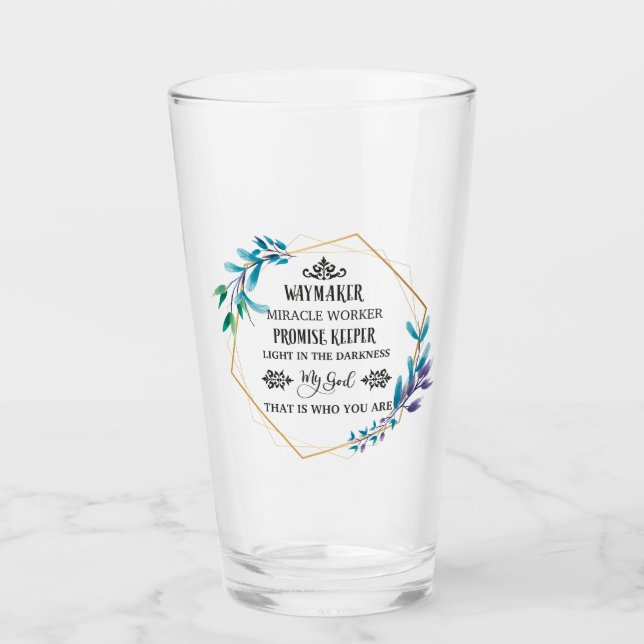 Verre Couronne florale bleue chrétienne (Devant)