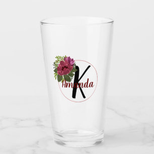 Verre Couronne florale monogramme