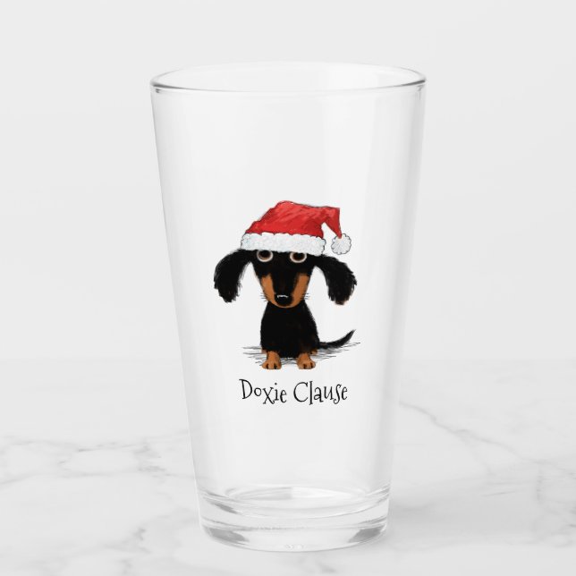 Verre Coutume drôle de chien de saucisse de Noël du (Devant)