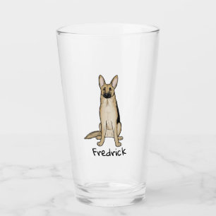 Verre Coutume mignonne de bande dessinée de chien de