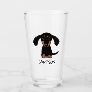Verre Coutume noire et bronzage mignonne de chiot de