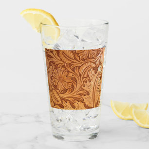 Verre Cow-boy brun rustique en cuir occidental