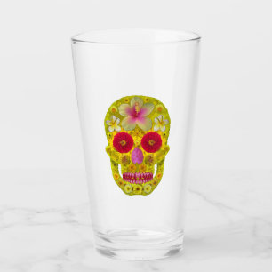 Verre Crâne à fleurs 8