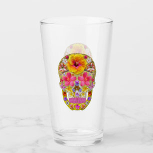 Verre Crâne de fleurs 4-Tropical