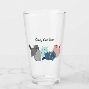 Verre Crazy Cat Lady Fun Citation Animaux mignons
