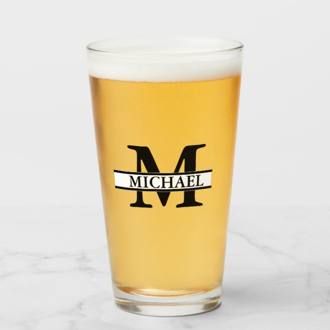 Verre Créez Votre Nom Propre Bière Monogram (Devant (rempli))