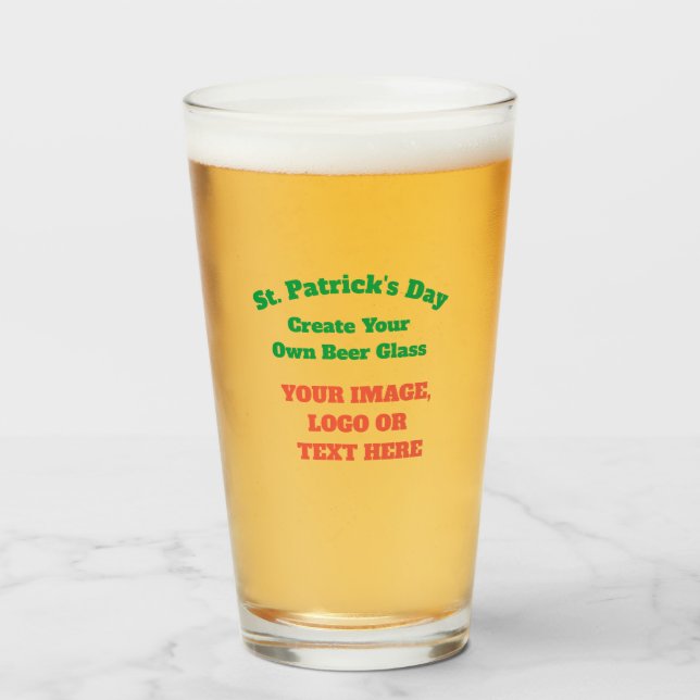 Verre Créez votre propre bière monographique personnalis (Devant (rempli))