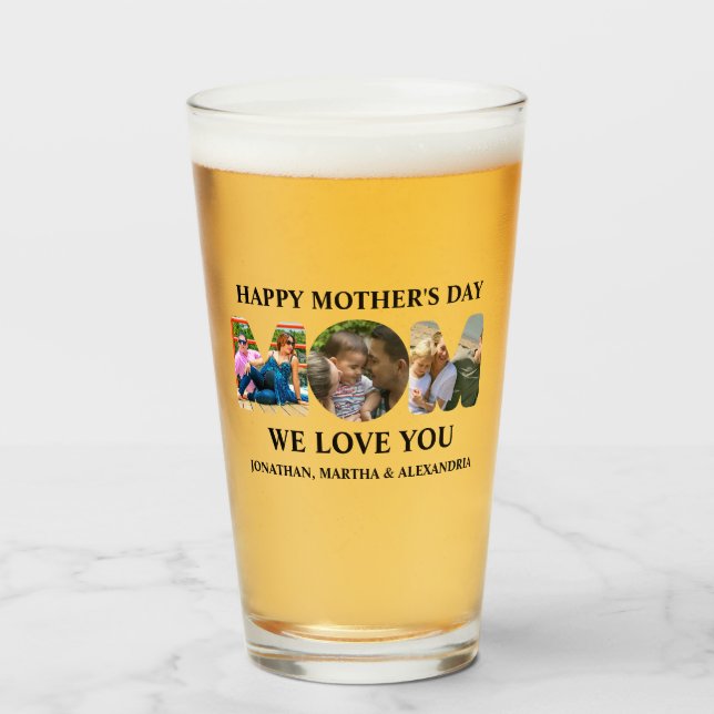 Verre Créez votre propre collage photo 3 Happy Mothers d (Devant (rempli))