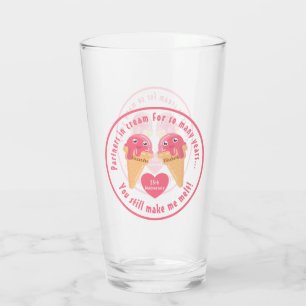 Verre Crème glacée Scoops Cute Romantique Saint Valentin