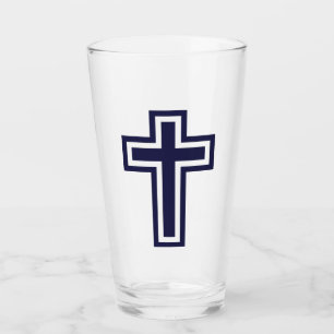 Verre Croix chrétienne bleue différentes variantes
