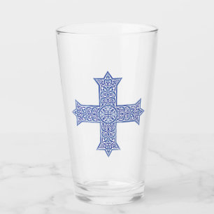 Verre Croix copte d'art en Lapis Bleu Premium