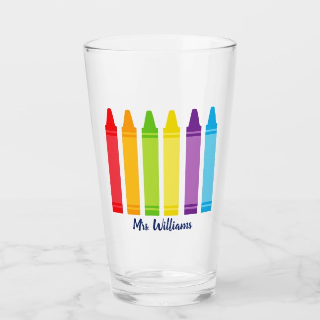 Verre Cute Crayon Enseignant de l'école élémentaire pers (Devant)