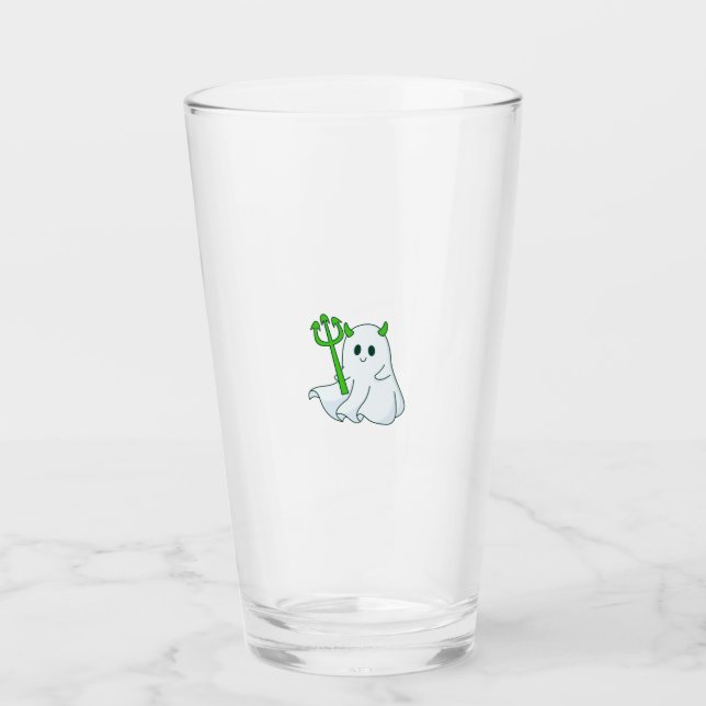 Verre Cute Devil Ghost with Green Trident (Devant)