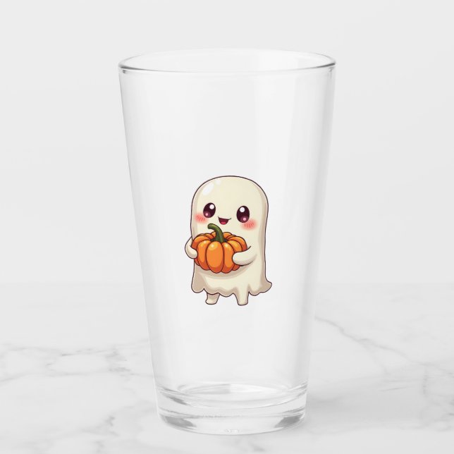 Verre Cute Ghost with Pumpkin � Funny Halloween (Devant)