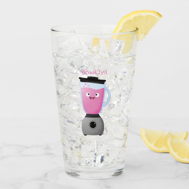 Verre Cute happy food mixender cuisine appareil dessin a (Dos glace)
