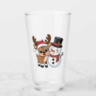 Verre Cute Holiday Reindeer & Snowman