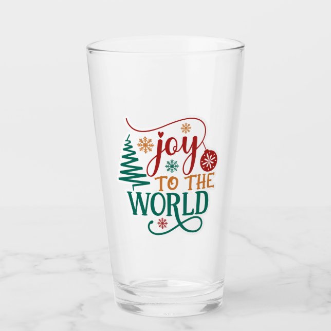 Verre Cute 'Joy to the World' Christmas (Devant)