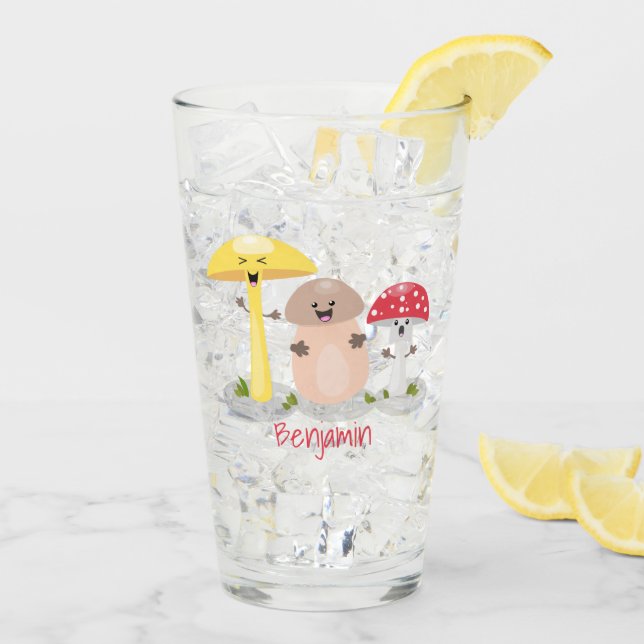 Verre Cute kawaii champignon champignon toadstool (Dos glace)