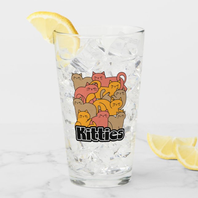 Verre Cute Kitties Design - Cat Art adorable (Devant glace)