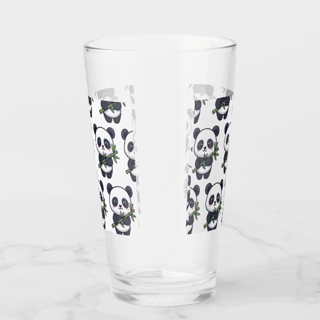 Verre Cute Panda Drinking Glass – Seamless Pattern (Droite)