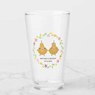 Verre Cute Parfait Pear Marié Couple Nouveau marié Maria