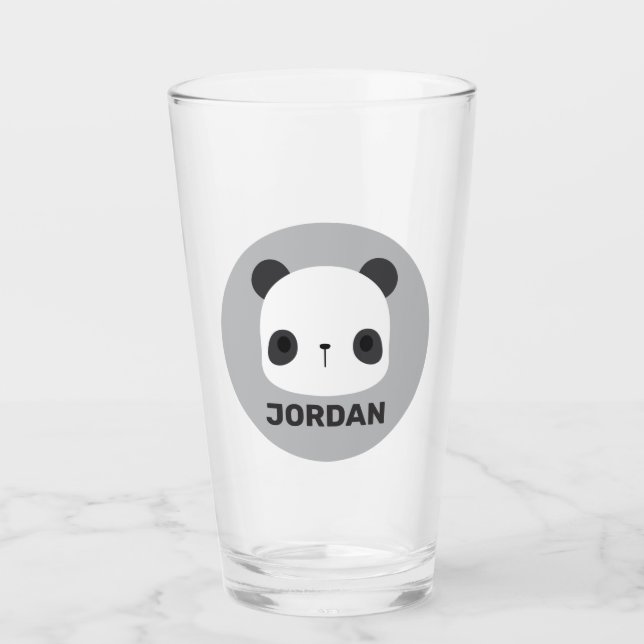 Verre Cute petit ours Panda avec nom personnalisé (Devant)