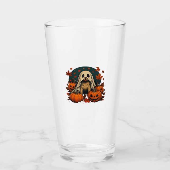 Verre Cute Pug Dog With Pumpkins Fall Halloween Classic  (Devant)