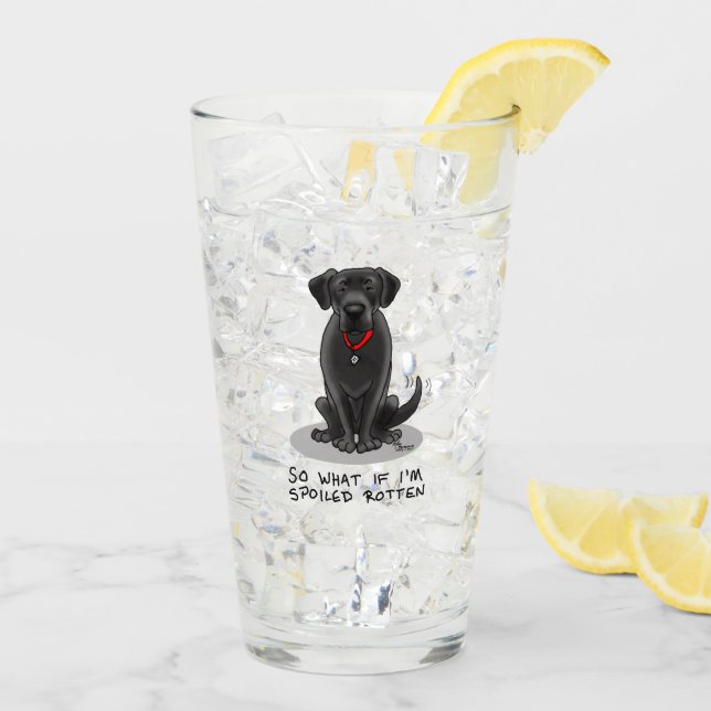 Verre Cute Spoten Rotten Black Labrador Retriever Chien (Dos glace)