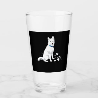 Verre Cute White Siberian Husky - Sweet White Snow Dog