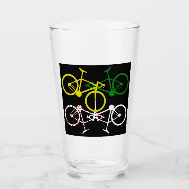 Verre Cyclisme Jaune Vert Blanc Polka-Dot Jerseys (Devant)