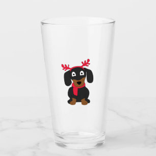 Verre Dachshund de Noël