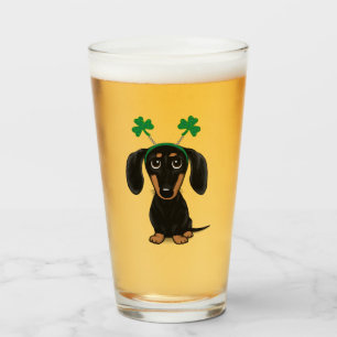 Verre Dachshund Shamrocks de Dachshund, le chien de la f