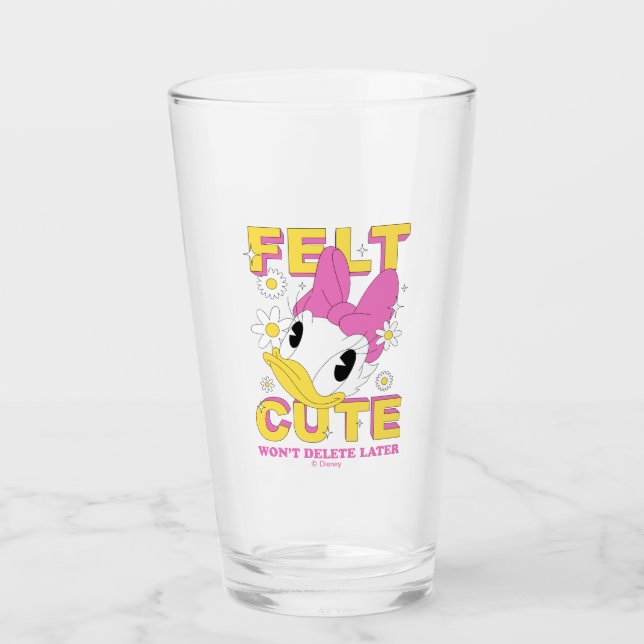 Verre Daisy Duck "Felt Cute" Retro Floral Graphic (Devant)