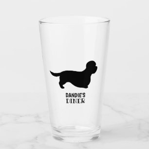 Verre Dandie Dinmont Terrier Silhouette Custom Chien rac