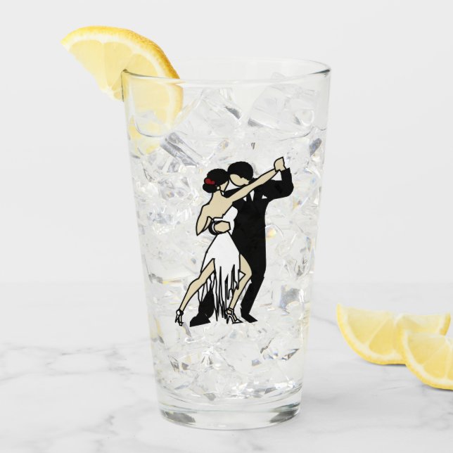 Verre Danseurs de tango (Devant glace)