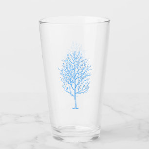 Verre d'arbre d'hiver bleu