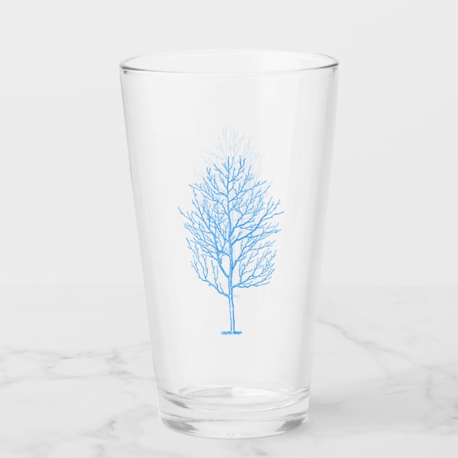 Verre d'arbre d'hiver bleu (Devant)