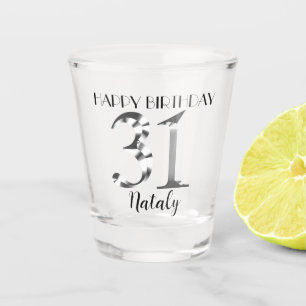Verre de 31e anniversaire en argent métallique