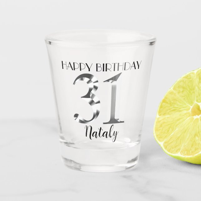 Verre de 31e anniversaire en argent métallique (Devant)